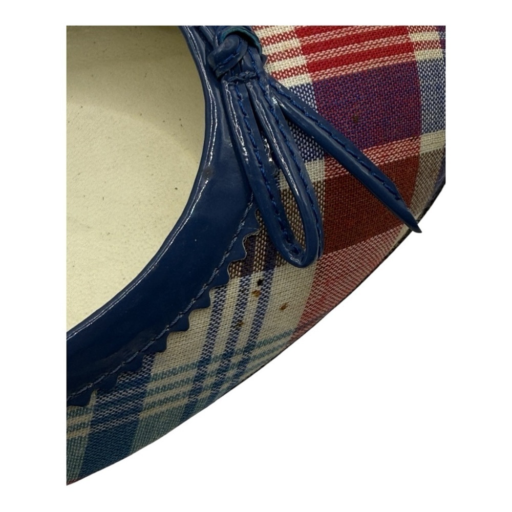 Bettye Muller Plaid Heels with Blue Bow Trim Retro 38.5 (US 8) - Picture 12 of 12
